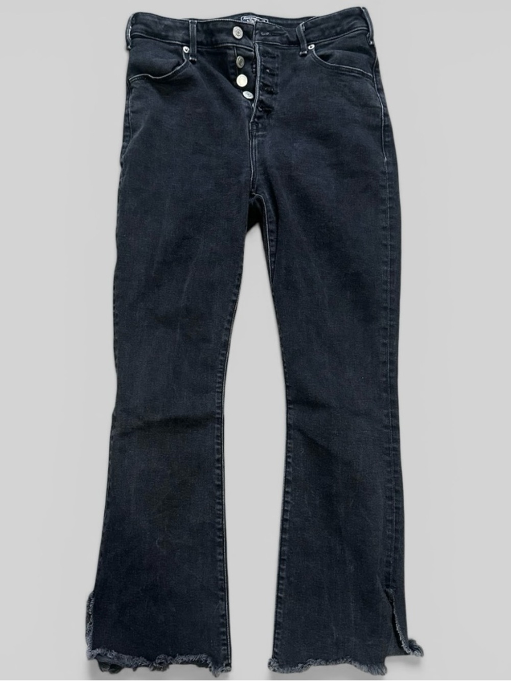 Abercrombie & Fitch Black Button-Fly Flare Jeans